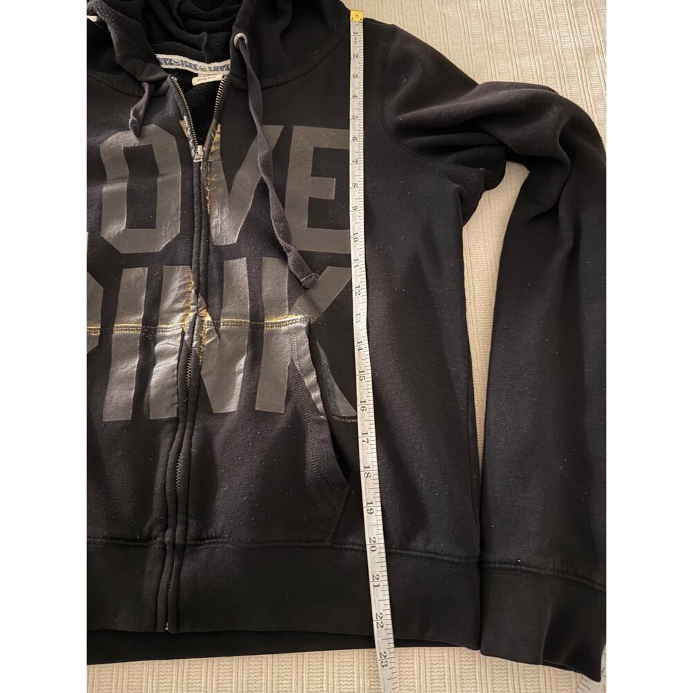 Victoria's Secret PINK Black Gold Sequined Leopard 86 Full Zip Hoodie Size Large - Picture 5 of 6